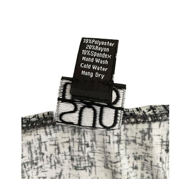 Clara Sun Woo Artsy Asymmetrical Tunic Top Gray Black Slinky Blouse Women's XS‎ - Picture 9 of 9